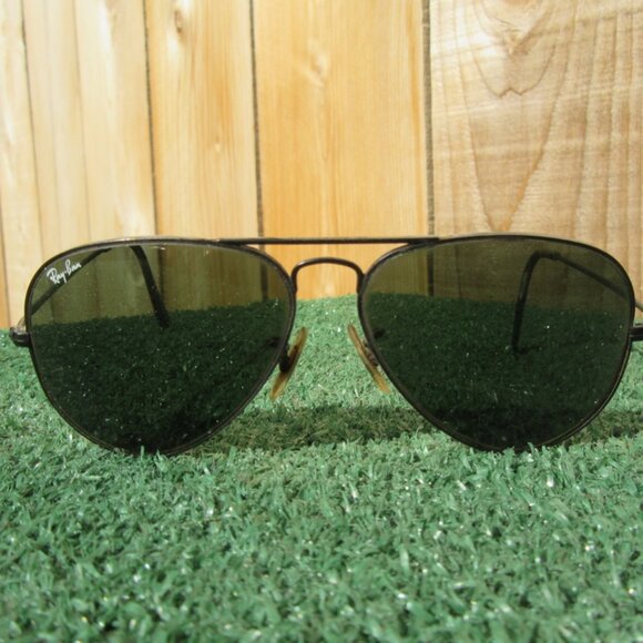 Vintage Ray-Ban B&L Bausch & Lomb USA Aviator Black Sunglasses 58 G-15